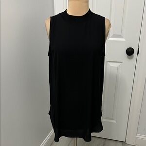 Loft Black Sleevelesd Chiffon Top